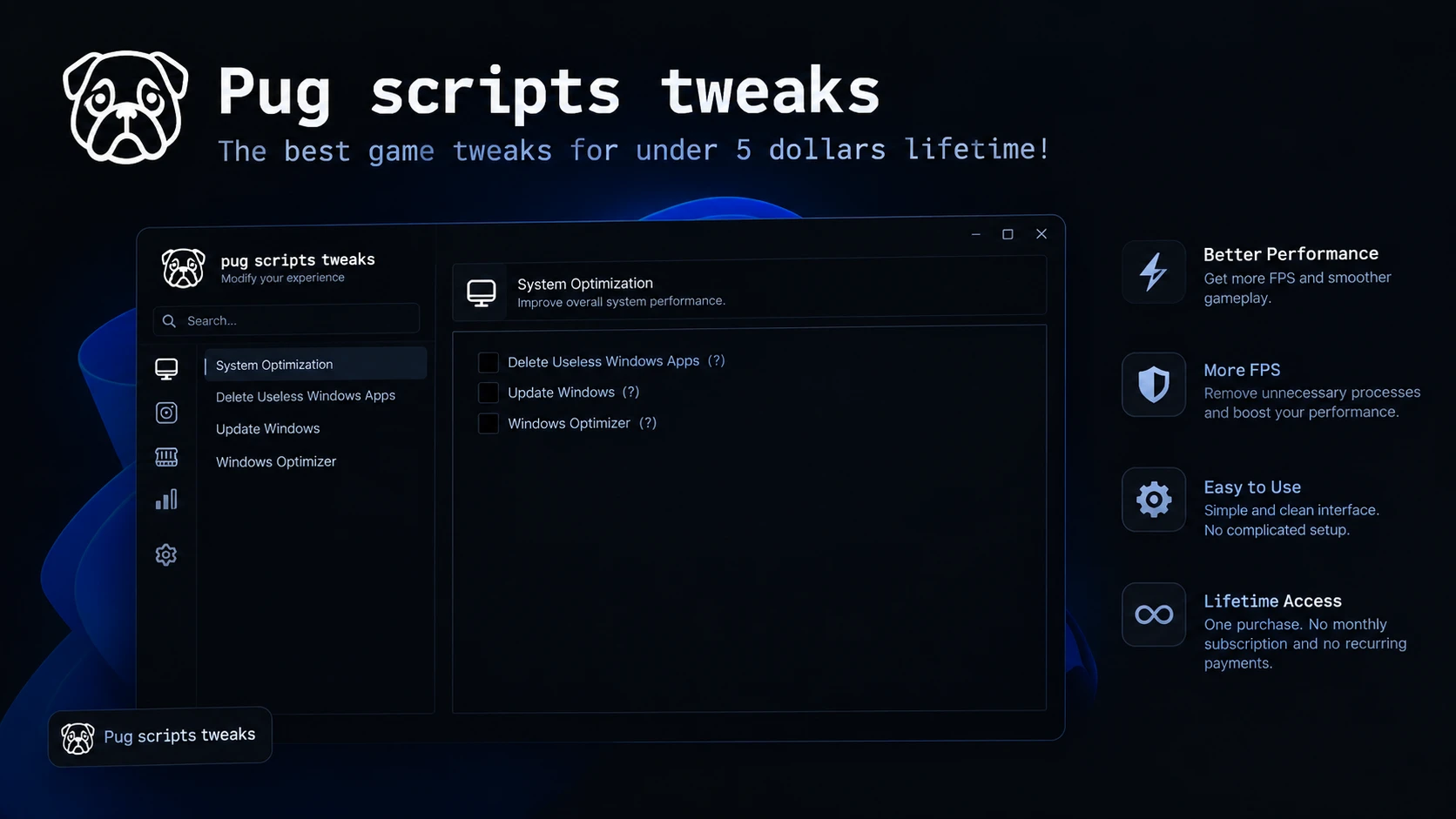 Pug script tweaks